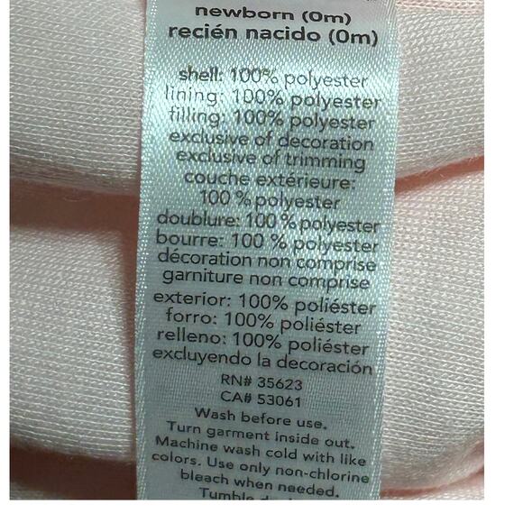 Carters Just One You fleece footie suit light pink size NB - Picture 6 of 6